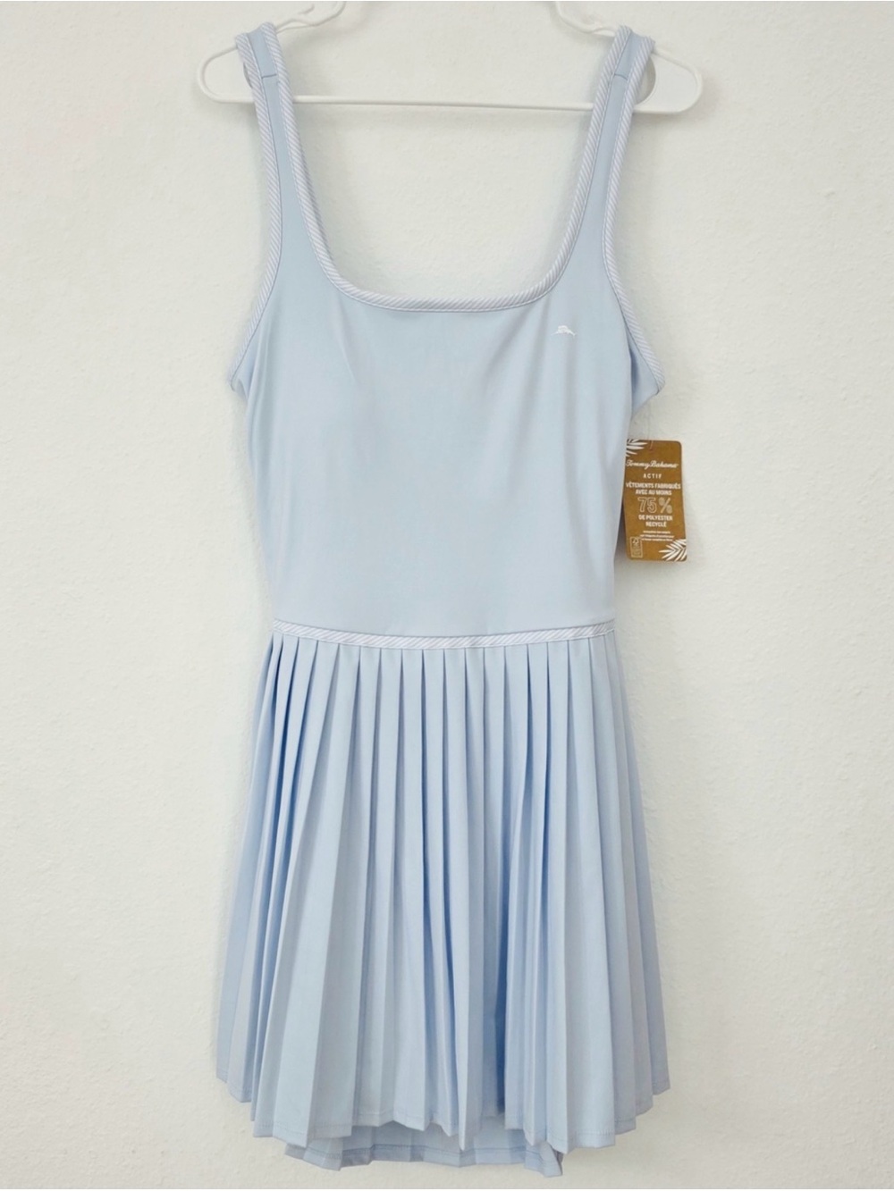 Tommy Bahama Light Blue Pleated Mini Dress